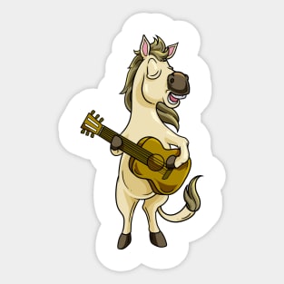 Comic horse playing guitar Sticker